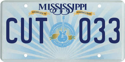 MS license plate CUT033