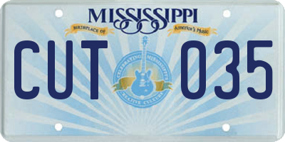 MS license plate CUT035