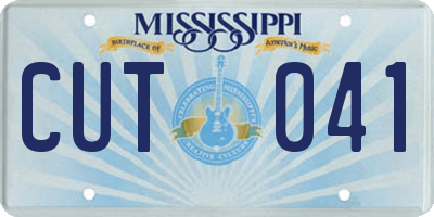 MS license plate CUT041