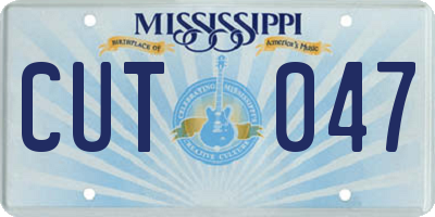 MS license plate CUT047