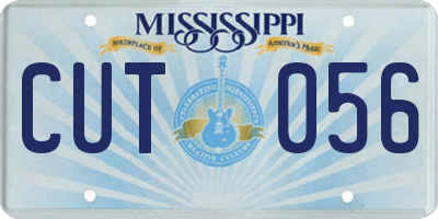 MS license plate CUT056