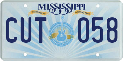MS license plate CUT058