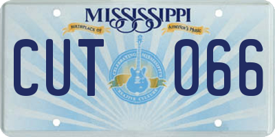 MS license plate CUT066