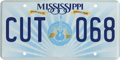 MS license plate CUT068