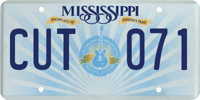 MS license plate CUT071