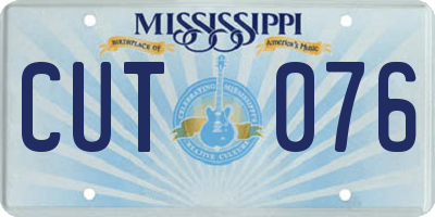 MS license plate CUT076