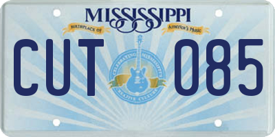 MS license plate CUT085