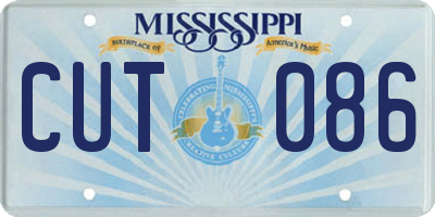 MS license plate CUT086