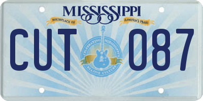 MS license plate CUT087
