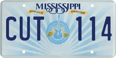 MS license plate CUT114