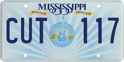 MS license plate CUT117