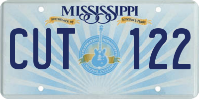 MS license plate CUT122