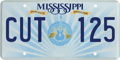 MS license plate CUT125