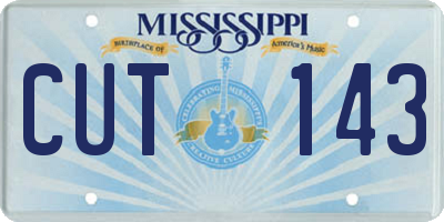 MS license plate CUT143