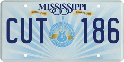 MS license plate CUT186