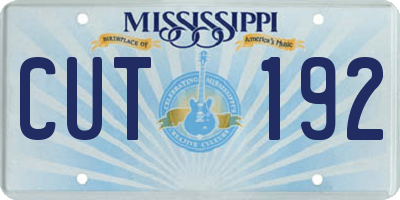 MS license plate CUT192