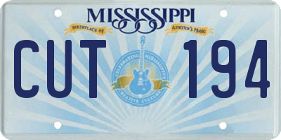 MS license plate CUT194