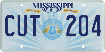 MS license plate CUT204
