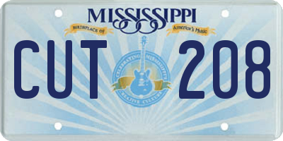 MS license plate CUT208