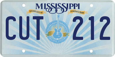 MS license plate CUT212