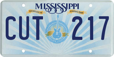 MS license plate CUT217