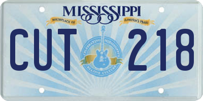 MS license plate CUT218