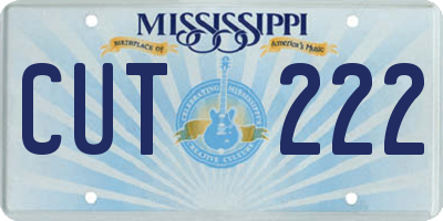 MS license plate CUT222