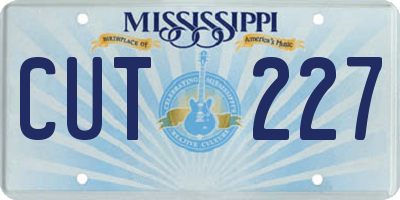 MS license plate CUT227