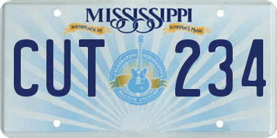 MS license plate CUT234