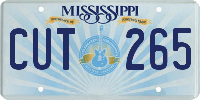 MS license plate CUT265