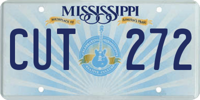 MS license plate CUT272