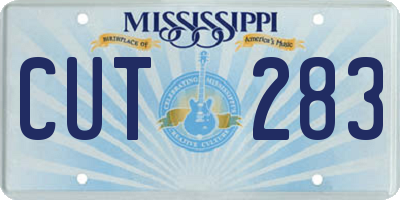 MS license plate CUT283