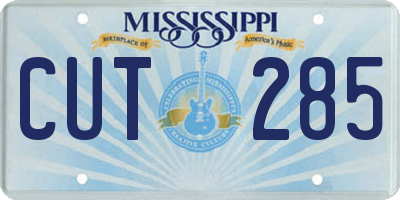 MS license plate CUT285