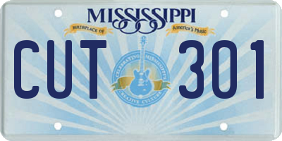 MS license plate CUT301