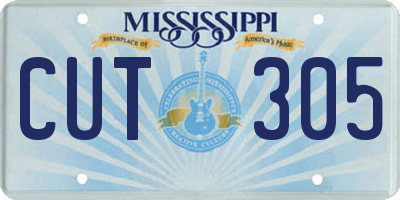 MS license plate CUT305