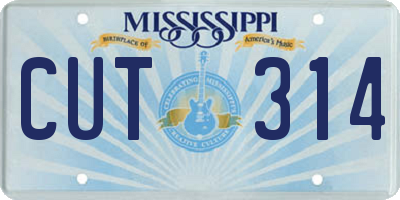 MS license plate CUT314