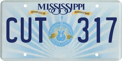 MS license plate CUT317