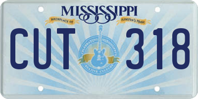 MS license plate CUT318