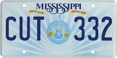 MS license plate CUT332