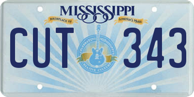MS license plate CUT343