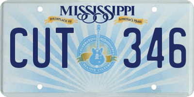 MS license plate CUT346