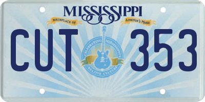 MS license plate CUT353