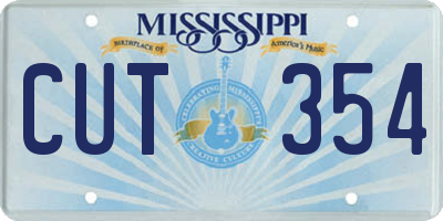 MS license plate CUT354