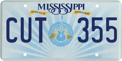 MS license plate CUT355