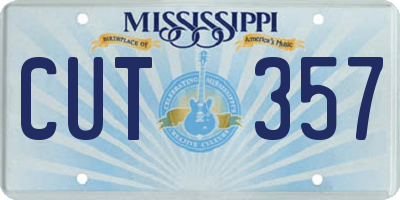 MS license plate CUT357