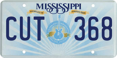 MS license plate CUT368