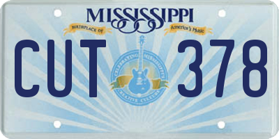 MS license plate CUT378