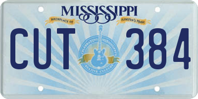 MS license plate CUT384