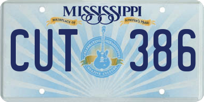 MS license plate CUT386