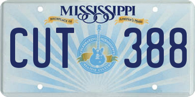 MS license plate CUT388